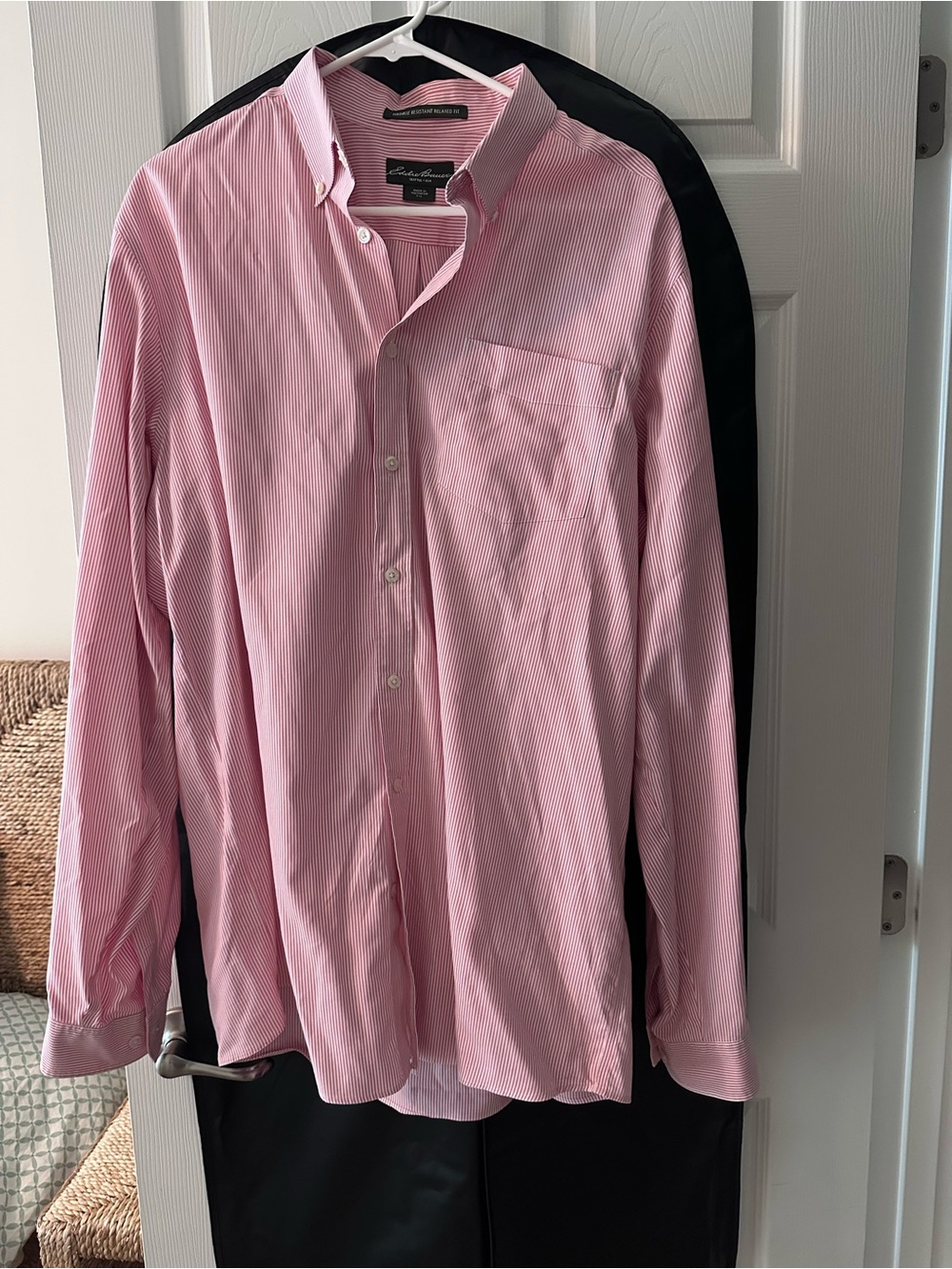 Eddie Bauer Men's Pink Pinstripe Button-Down Shirt